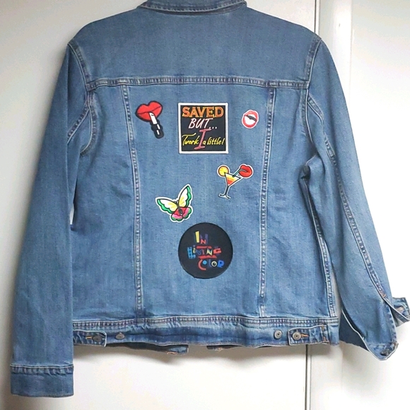 NWT custom 1 of a kind Denim Jacket - Picture 3 of 6